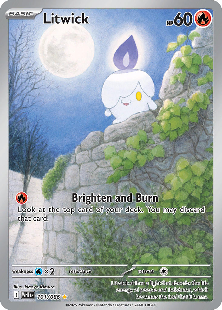 Litwick⁣ - White Flare⁣ (Illustration Rare)⁣ [101] English / Near Mint / Normal