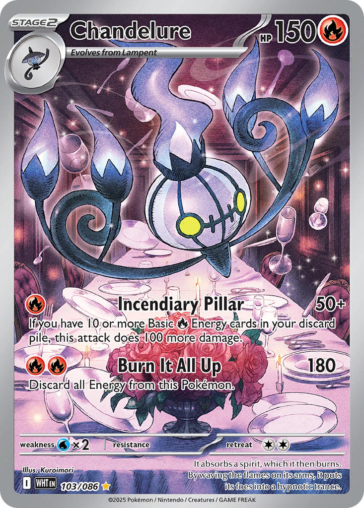 Chandelure⁣ - White Flare⁣ (Illustration Rare)⁣ [103] English / Near Mint / Normal