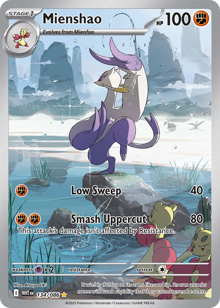 Mienshao⁣ - White Flare⁣ (Illustration Rare)⁣ [134] English / Near Mint / Normal