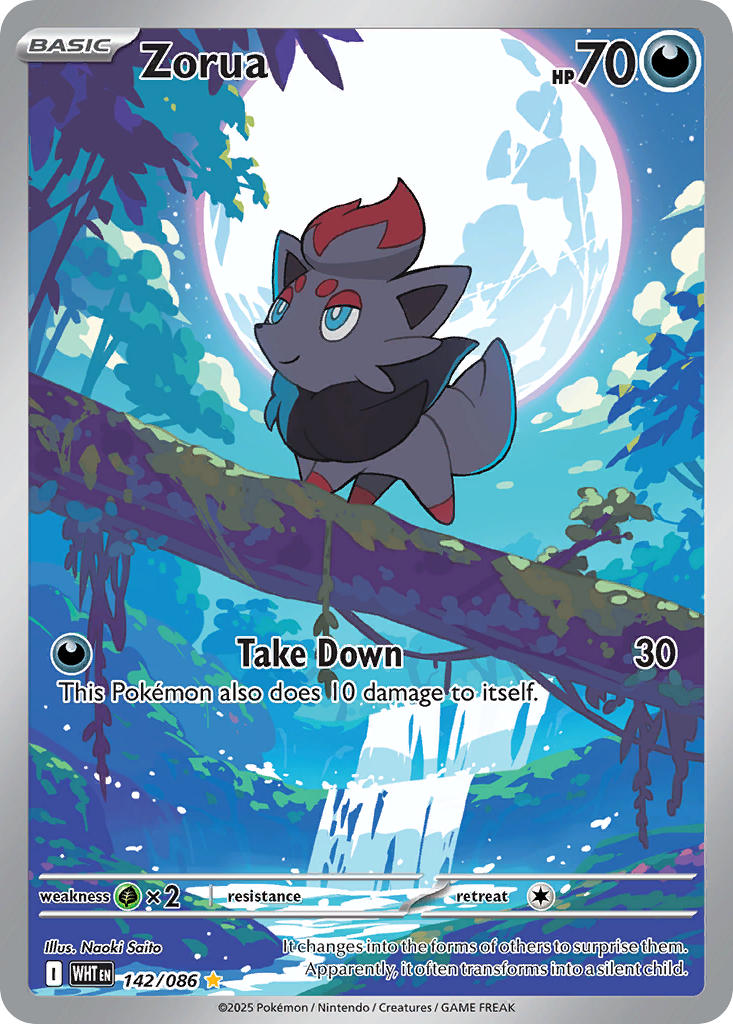 Zorua⁣ - White Flare⁣ (Illustration Rare)⁣ [142] English / Near Mint / Normal