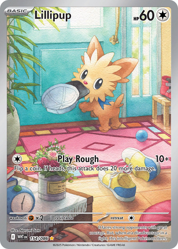 Lillipup⁣ - White Flare⁣ (Illustration Rare)⁣ [154] English / Near Mint / Normal