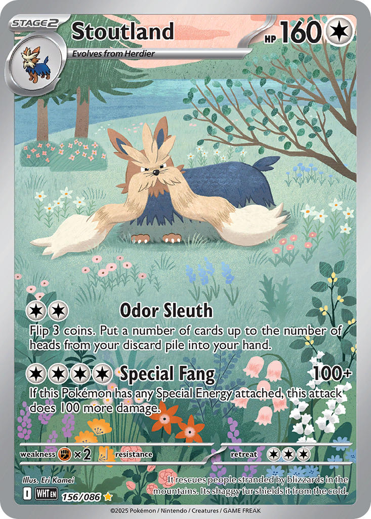 Stoutland⁣ - White Flare⁣ (Illustration Rare)⁣ [156] English / Near Mint / Normal