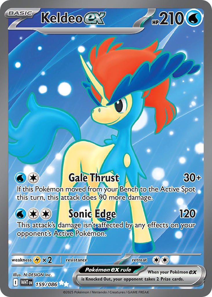 Keldeo ex⁣ - White Flare⁣ (Ultra Rare)⁣ [159] English / Near Mint / Normal