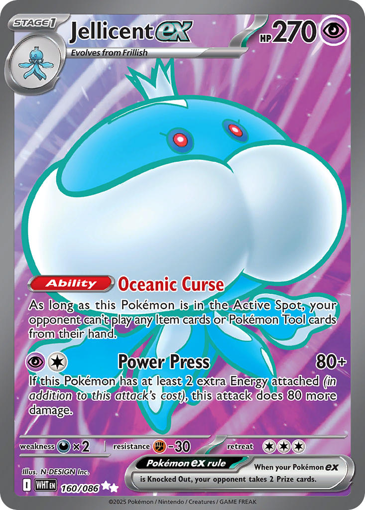 Jellicent ex⁣ - White Flare⁣ (Ultra Rare)⁣ [160] English / Near Mint / Normal