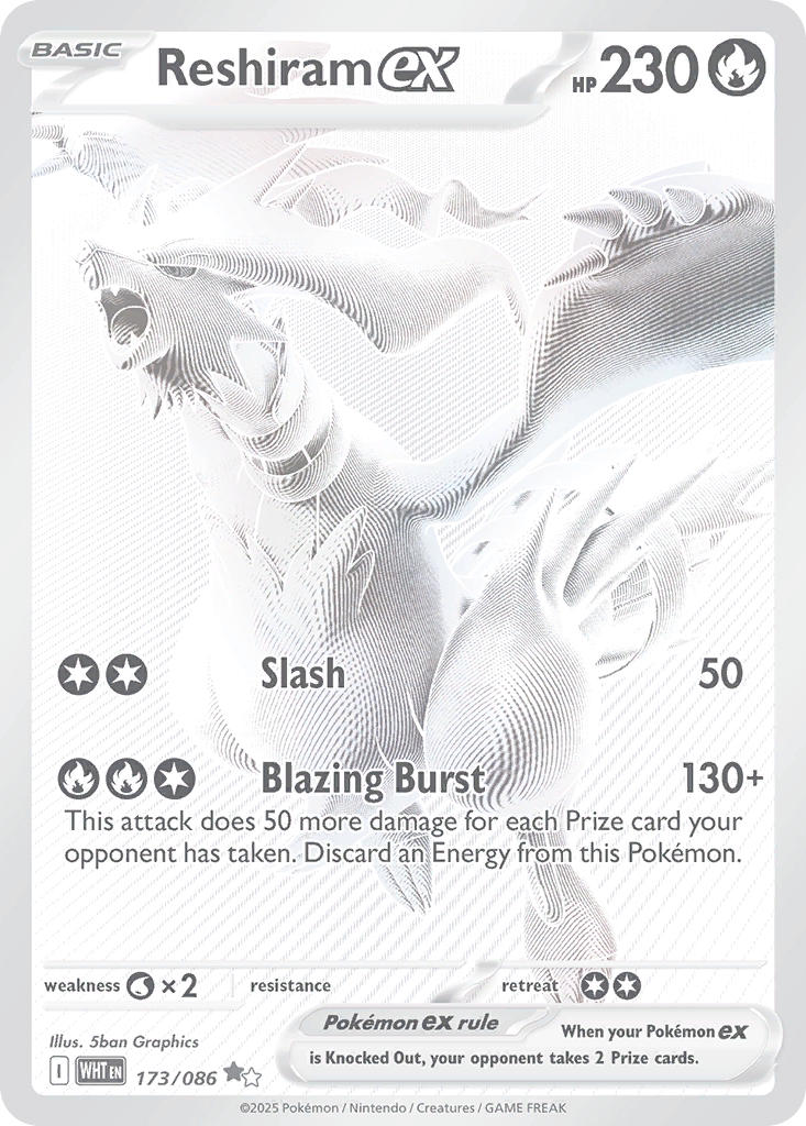 Reshiram ex⁣ - White Flare⁣ (Secret Rare)⁣ [173] English / Near Mint / Normal