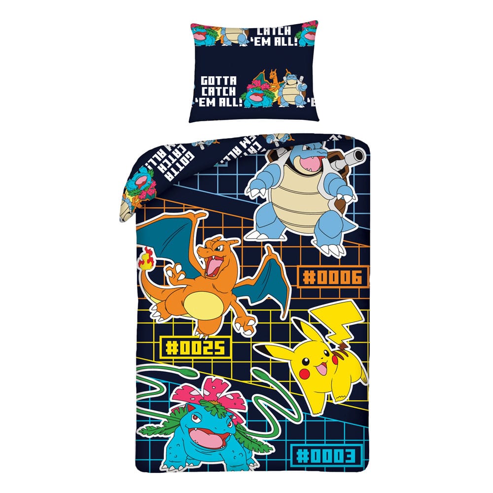 Pokémon Sengetøj: Charizard, Pikachu, Blastoise, Venusaur