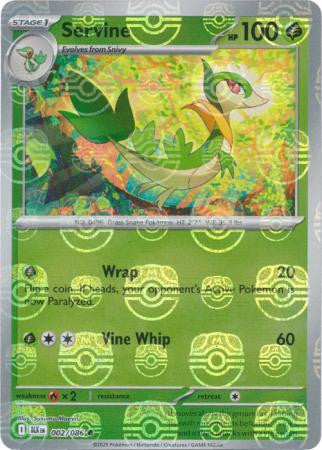 Servine⁣ - Black Bolt: Master Ball Foil (Common)⁣ [002] English / Near Mint / Reverse-Holo Normal