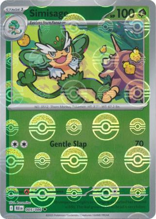 Simisage⁣ - Black Bolt: Poké Ball Foil (Uncommon)⁣ [005] English / Near Mint / Reverse-Holo Normal