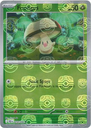 Foongus⁣ - Black Bolt: Master Ball Foil (Common)⁣ [010] English / Near Mint / Reverse-Holo Normal