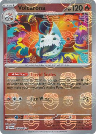 Volcarona⁣ - Black Bolt: Master Ball Foil (Rare)⁣ [016] English / Near Mint / Reverse-Holo Normal
