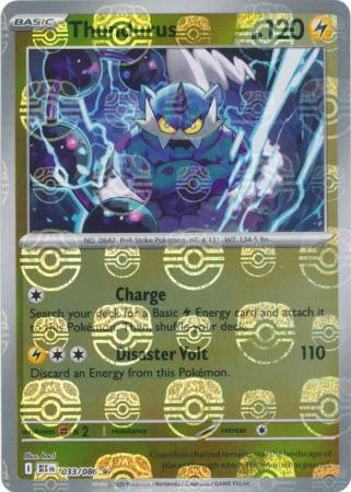 Thundurus⁣ - Black Bolt: Master Ball Foil (Rare)⁣ [033] English / Near Mint / Reverse-Holo Normal