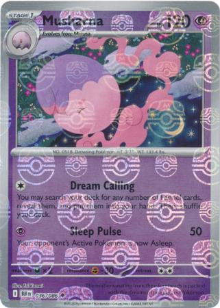 Musharna⁣ - Black Bolt: Master Ball Foil (Uncommon)⁣ [036] English / Near Mint / Reverse-Holo Normal