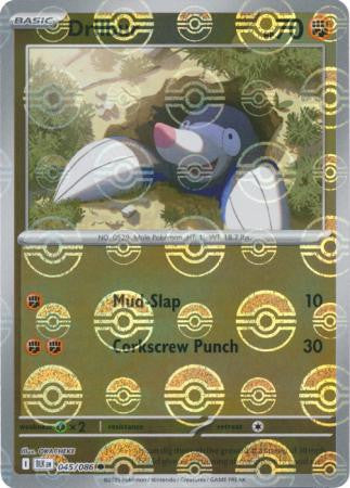 Drilbur⁣ - Black Bolt: Poké Ball Foil (Common)⁣ [045] English / Near Mint / Reverse-Holo Normal