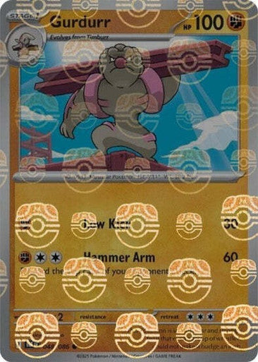 Gurdurr⁣ - Black Bolt: Master Ball Foil (Common)⁣ [048] English / Near Mint / Reverse-Holo Normal