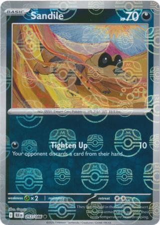 Sandile⁣ - Black Bolt: Master Ball Foil (Common)⁣ [057] English / Near Mint / Reverse-Holo Normal