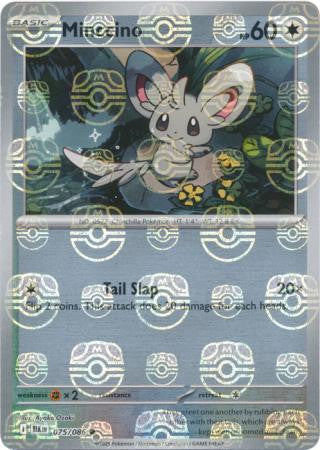 Minccino⁣ - Black Bolt: Master Ball Foil (Common)⁣ [075] English / Near Mint / Reverse-Holo Normal