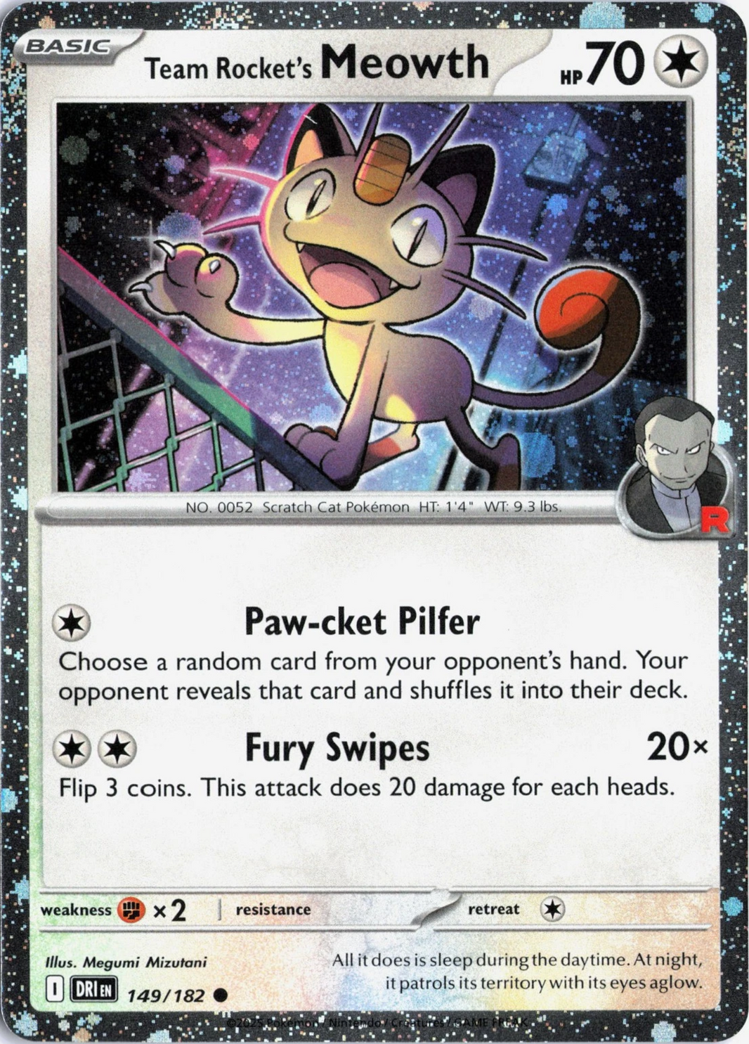 Team Rocket's Meowth - Destined Rivals (Holo Promo) [149] Kortspil