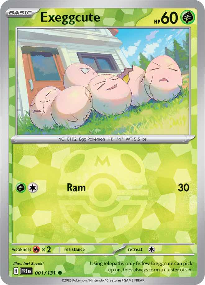 Exeggcute - Prismatic Evolutions: Master Ball Foil (Common) [001] Kortspil