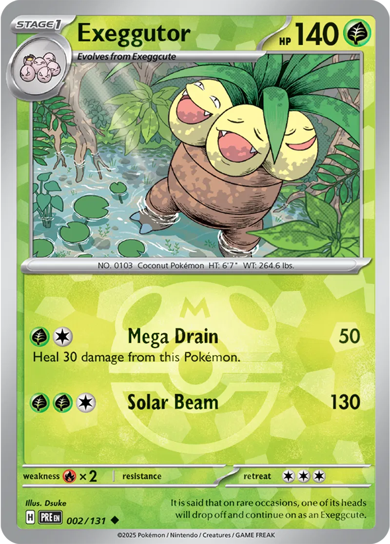 Exeggutor - Prismatic Evolutions: Master Ball Foil (Uncommon) [002] Kortspil