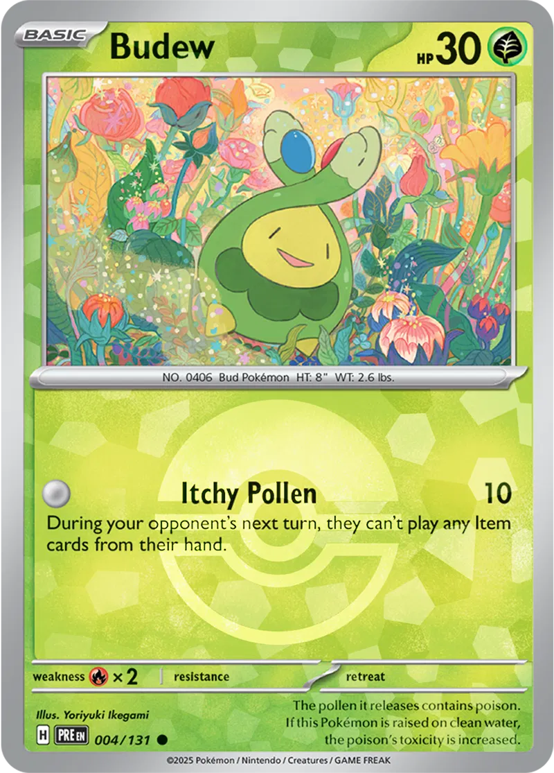 Budew - Prismatic Evolutions: Poké Ball Foil (Common) [004] Kortspil
