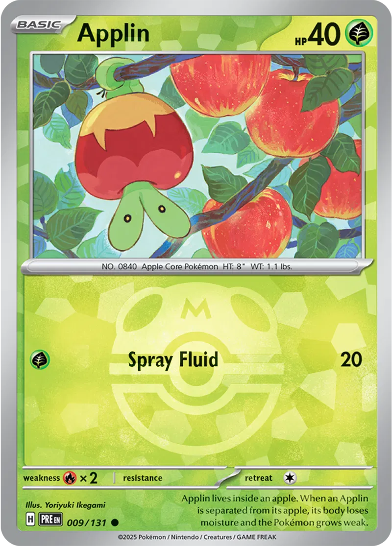 Applin - Prismatic Evolutions: Master Ball Foil (Common) [009] Kortspil