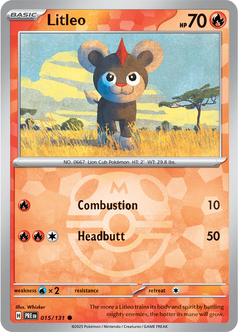 Litleo - Prismatic Evolutions: Master Ball Foil (Common) [015] Kortspil
