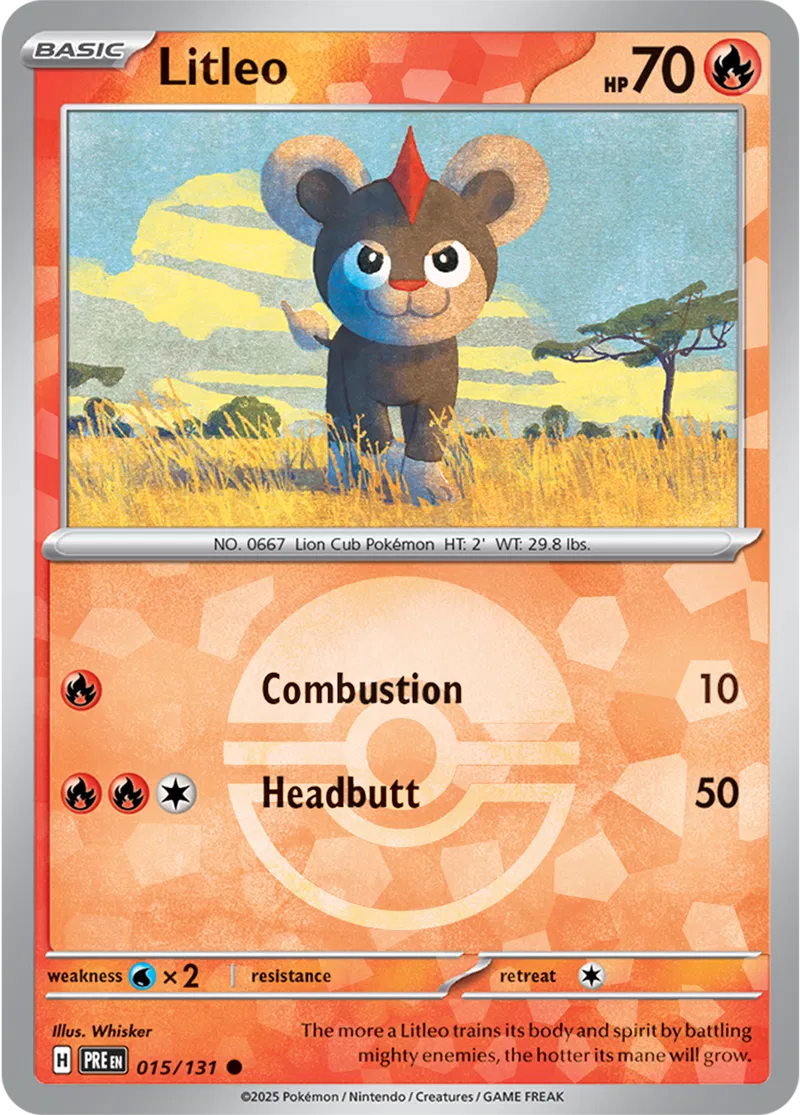 Litleo - Prismatic Evolutions: Poké Ball Foil (Common) [015] Kortspil