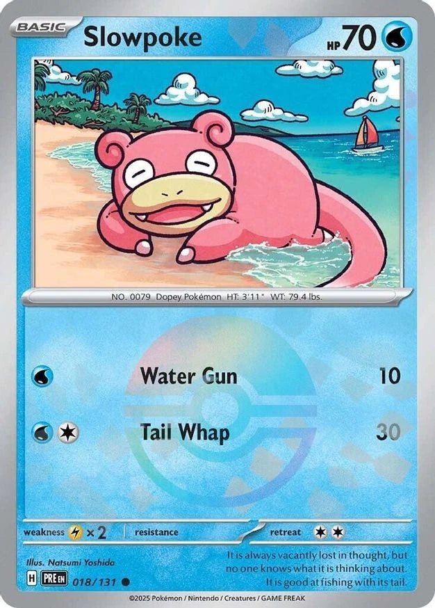 Slowpoke - Prismatic Evolutions: Poké Ball Foil (Common) [018] Kortspil