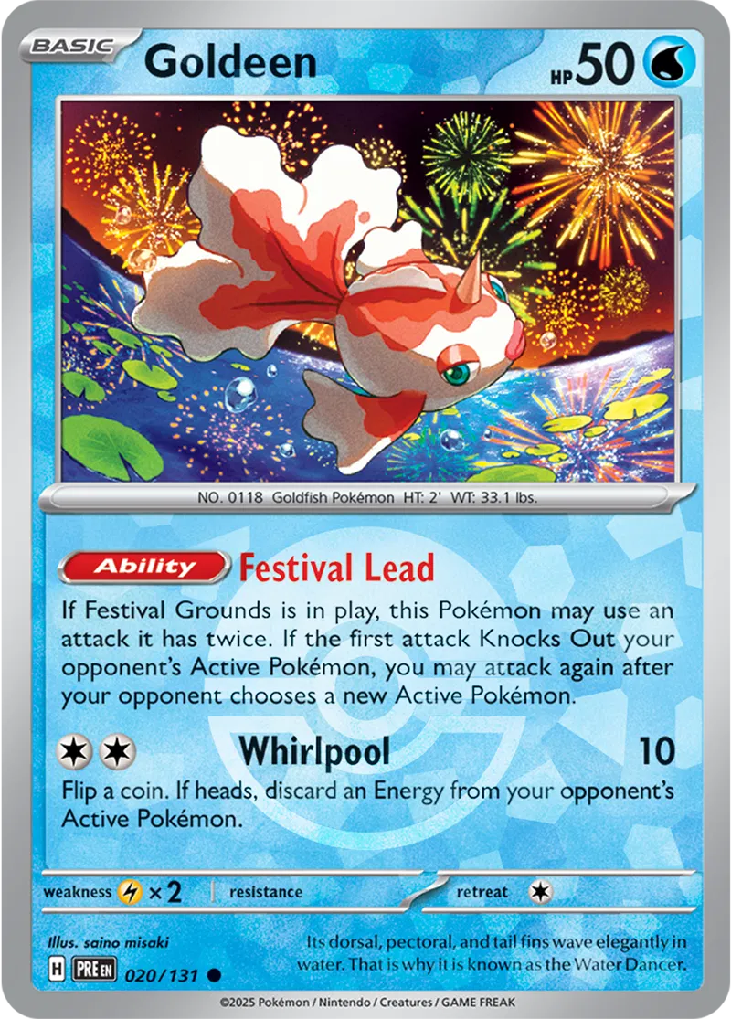 Goldeen - Prismatic Evolutions: Poké Ball Foil (Common) [020] Kortspil
