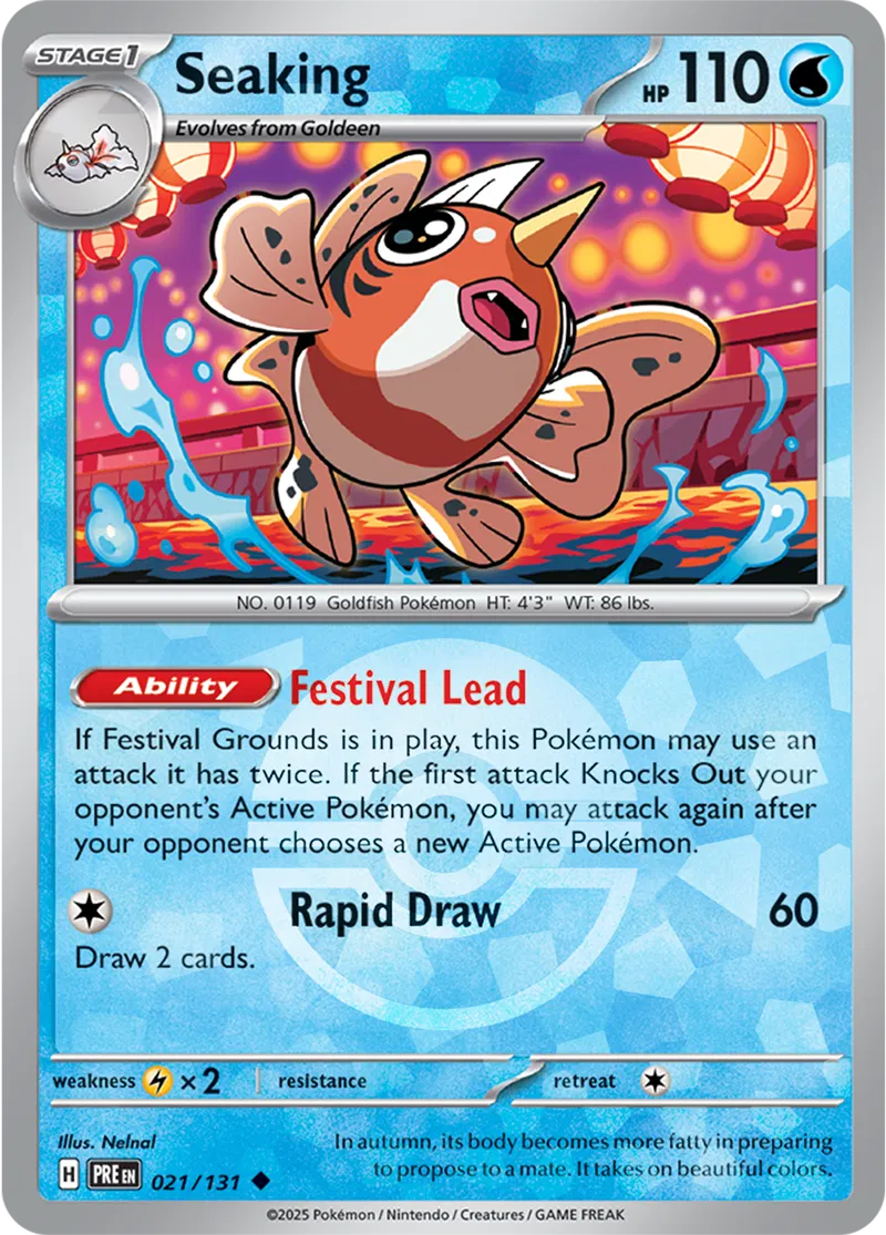 Seaking - Prismatic Evolutions: Poké Ball Foil (Uncommon) [021] Kortspil