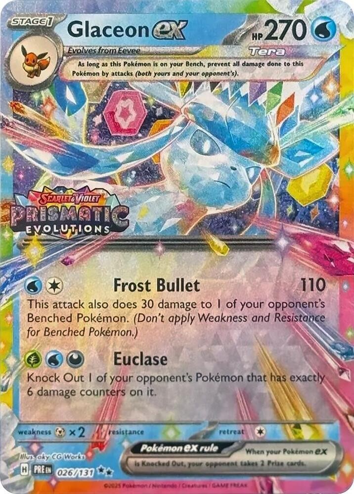 Glaceon ex - Prismatic Evolutions (Set Stamp) [026] Kortspil