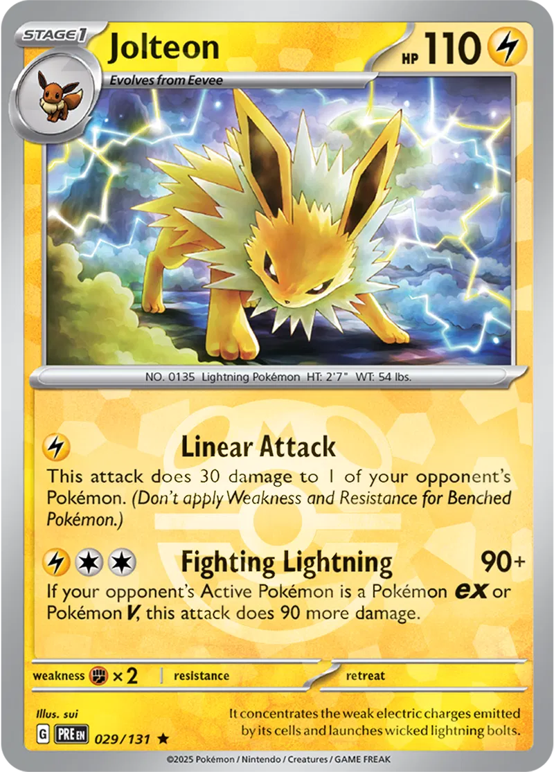 Jolteon - Prismatic Evolutions: Master Ball Foil (Rare) [029] Kortspil