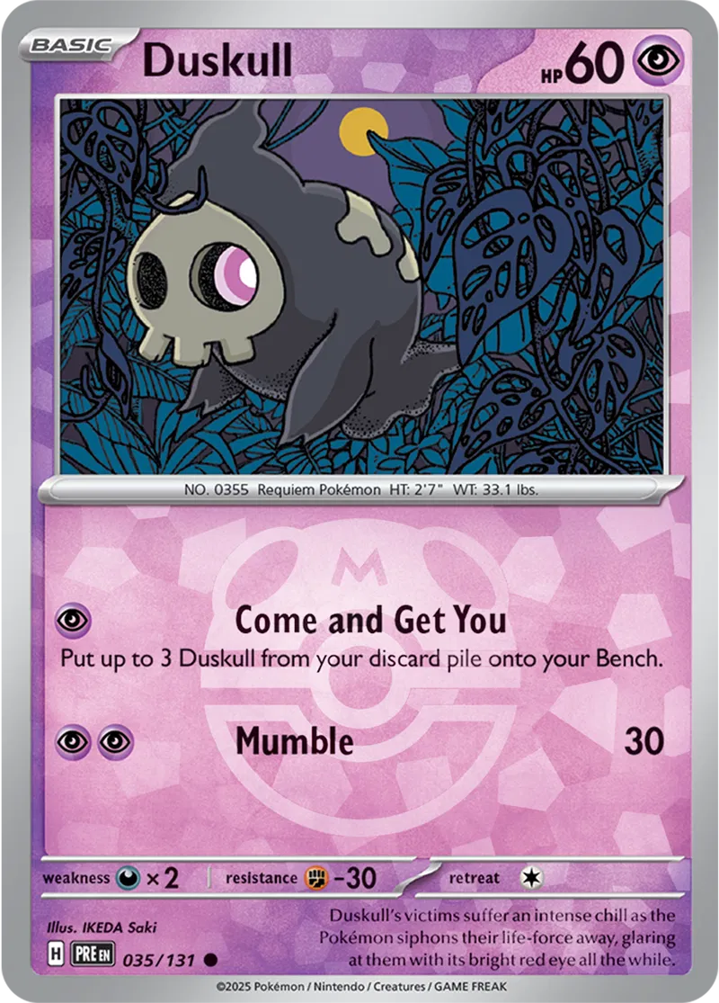 Duskull - Prismatic Evolutions: Master Ball Foil (Common) [035] Kortspil