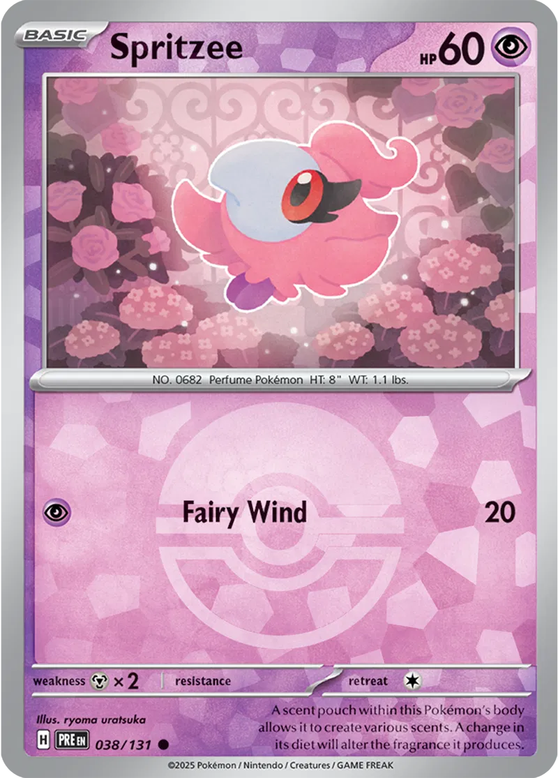 Spritzee - Prismatic Evolutions: Poké Ball Foil (Common) [038] Kortspil