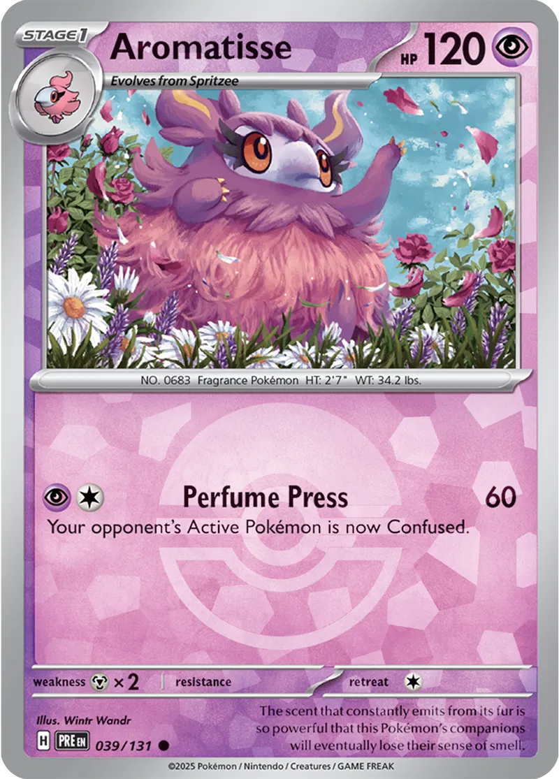 Aromatisse - Prismatic Evolutions: Poké Ball Foil (Common) [039] Kortspil