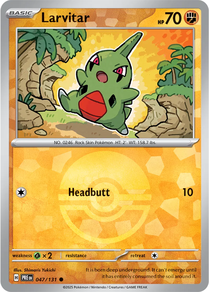 Larvitar - Prismatic Evolutions: Poké Ball Foil (Common) [047] Kortspil
