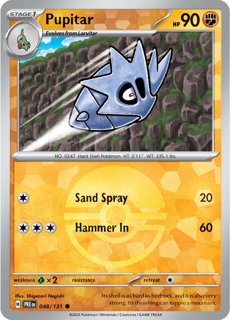 Pupitar - Prismatic Evolutions: Poké Ball Foil (Common) [048] Kortspil