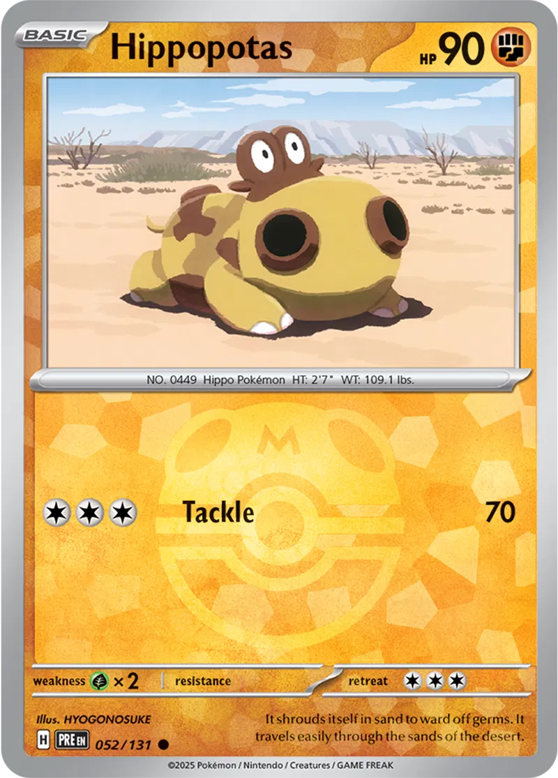 Hippopotas - Prismatic Evolutions: Master Ball Foil (Common) [052] Kortspil