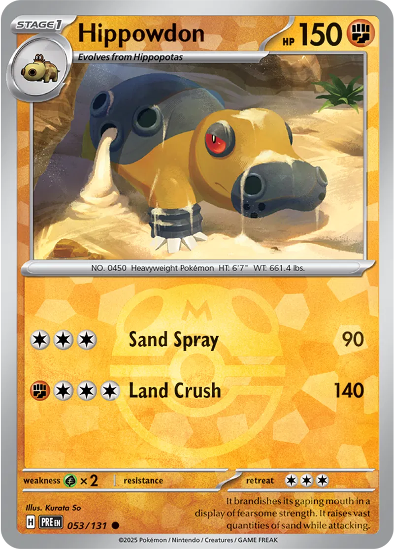 Hippowdon - Prismatic Evolutions: Master Ball Foil (Common) [053] Kortspil