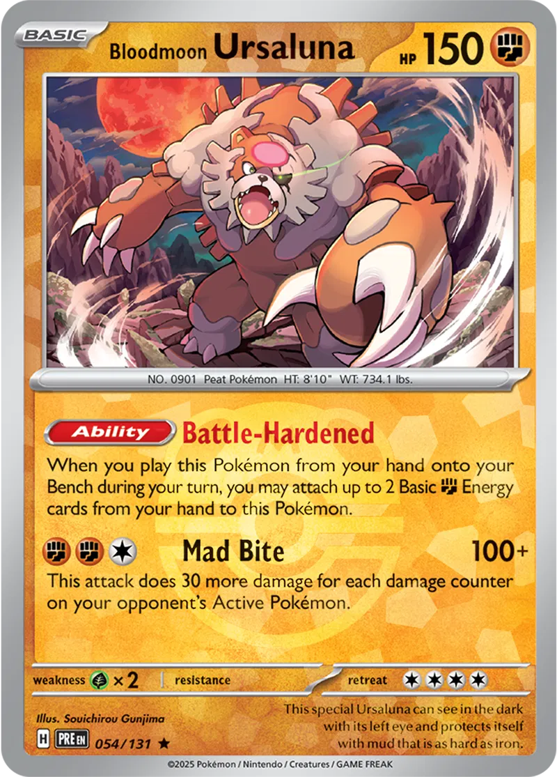 Bloodmoon Ursaluna - Prismatic Evolutions: Master Ball Foil (Rare) [054] Kortspil