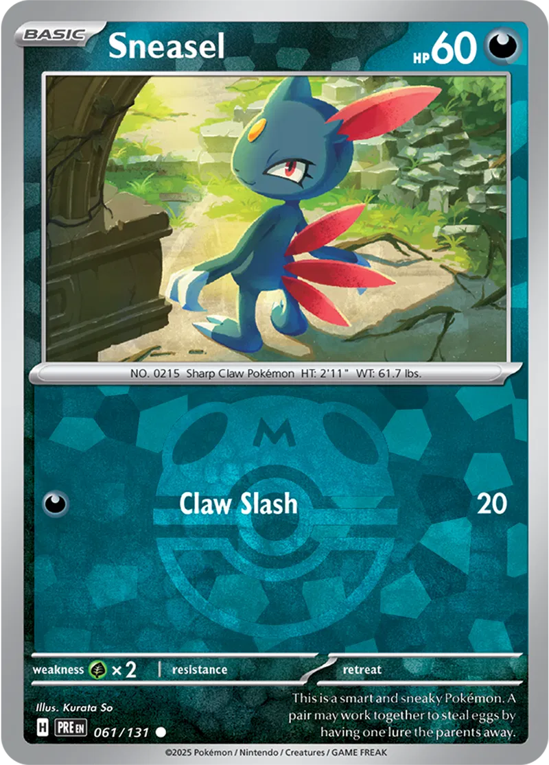 Sneasel - Prismatic Evolutions: Master Ball Foil (Common) [061] Kortspil