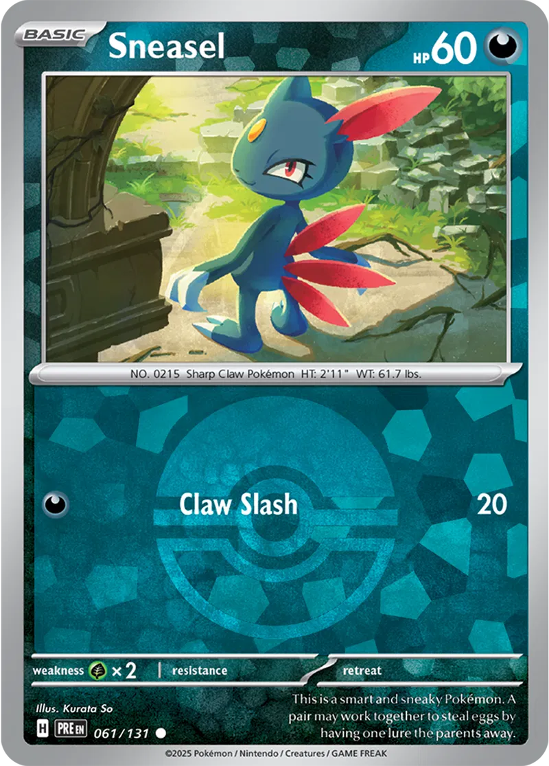 Sneasel - Prismatic Evolutions: Poké Ball Foil (Common) [061] Kortspil