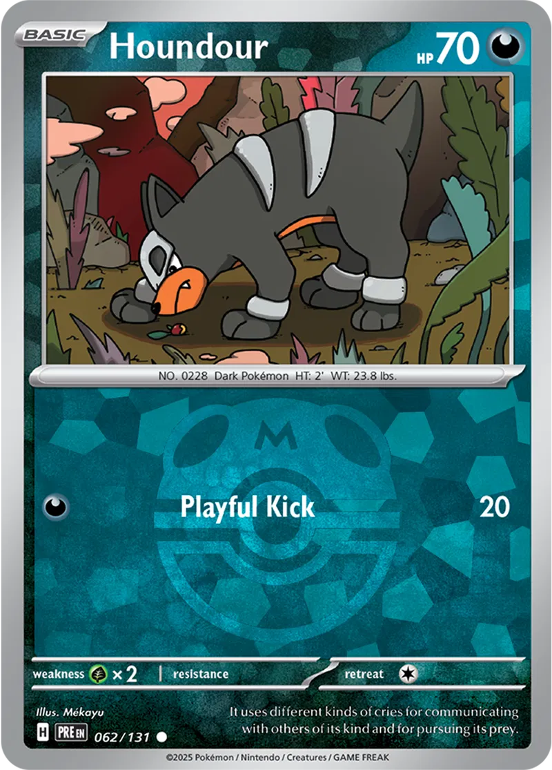 Houndour - Prismatic Evolutions: Master Ball Foil (Common) [062] Kortspil