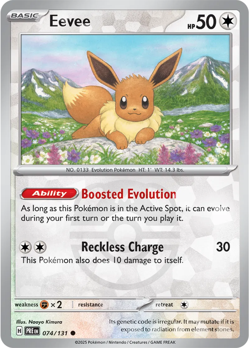 Eevee - Prismatic Evolutions: Master Ball Foil (Common) [074] Kortspil