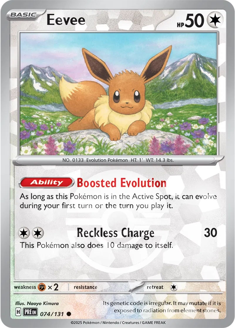 Eevee - Prismatic Evolutions: Poké Ball Foil (Common) [074] Kortspil