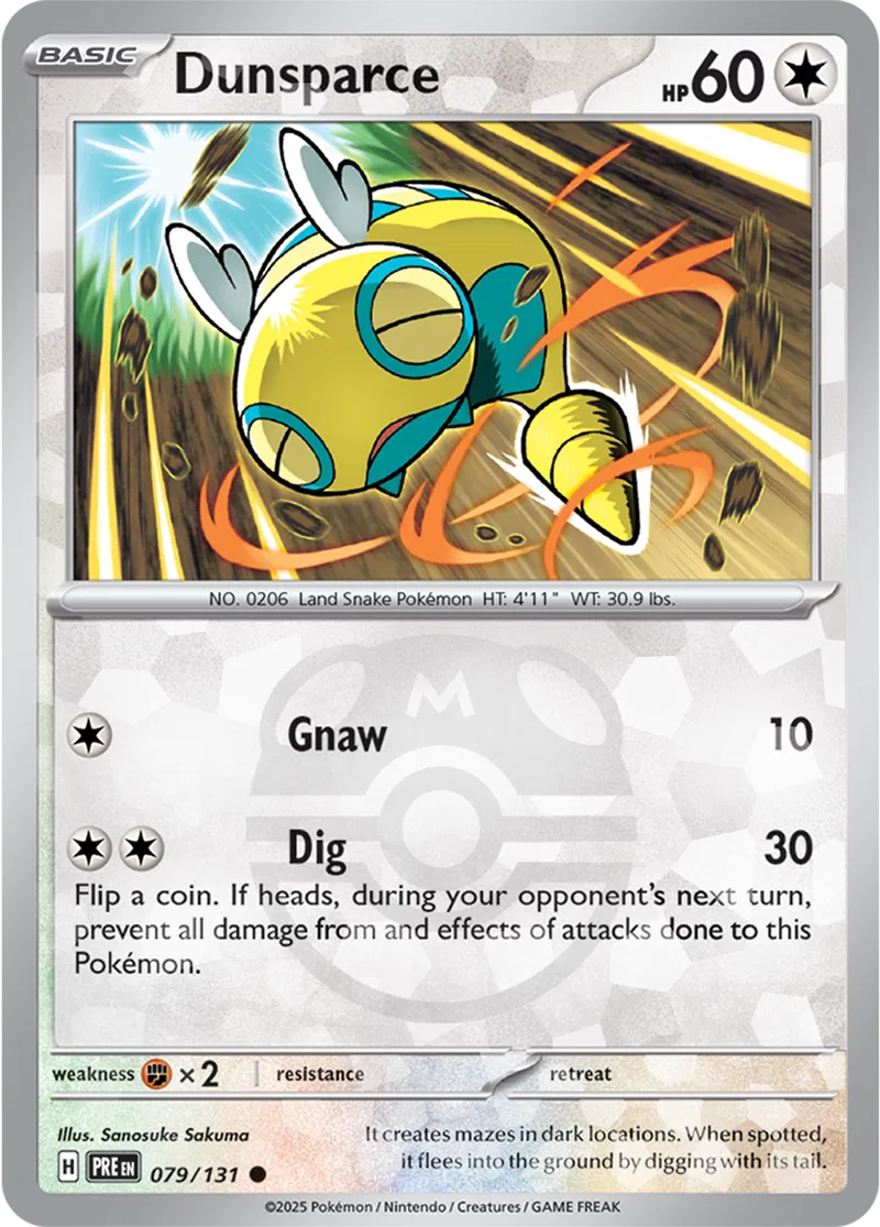 Dunsparce - Prismatic Evolutions: Master Ball Foil (Common) [079] Kortspil