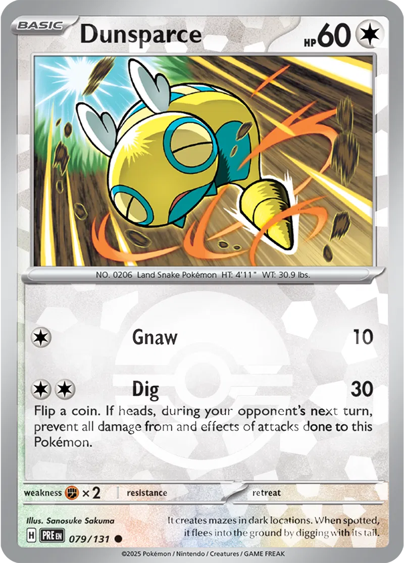Dunsparce - Prismatic Evolutions: Poké Ball Foil (Common) [079] Kortspil