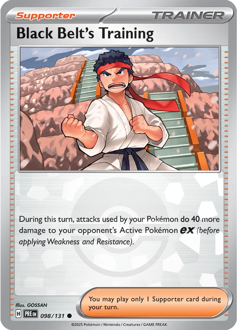 Black Belt's Training - Prismatic Evolutions: Poké Ball Foil (Common) [098] Kortspil