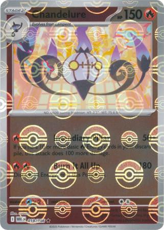 Chandelure⁣ - White Flare: Poké Ball Foil⁣ (Rare)⁣ [018] English / Near Mint / Reverse-Holo Normal