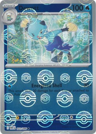 Dewott⁣ - White Flare: Poké Ball Foil⁣ (Common)⁣ [022] English / Near Mint / Reverse-Holo Normal